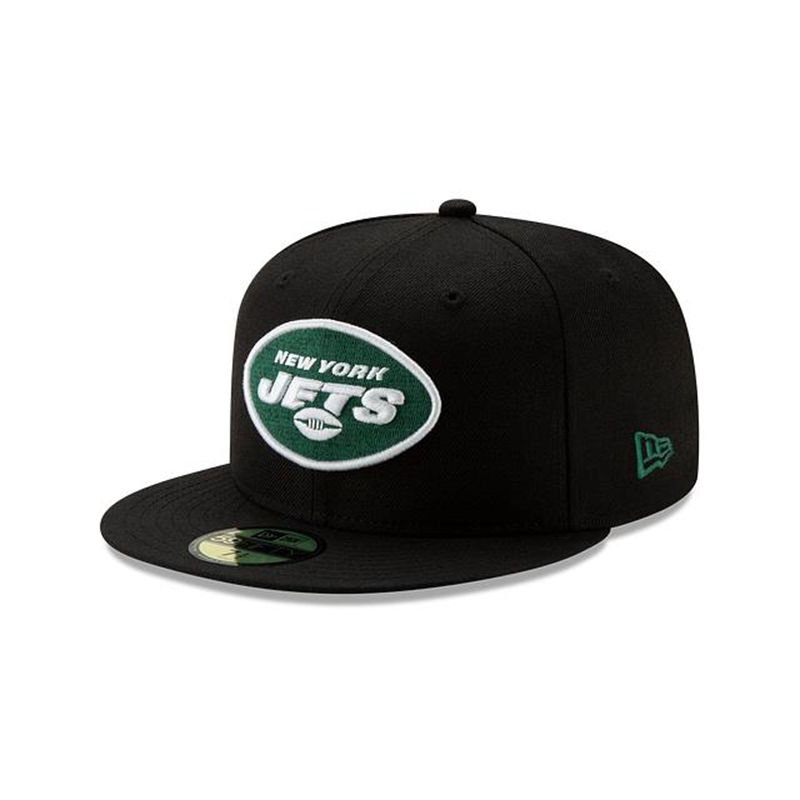 NFL New York Jets Basic 59Fifty Fitted (KHP3402) - Black New Era Caps